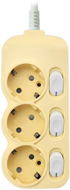 에코파워탭 소프트 컬러탭 멀티탭 3구, 2.5m, 크림바닐라, 1개