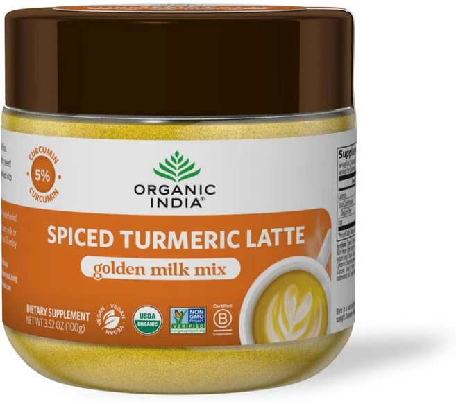 ORGANIC INDIA 오가닉 인디아 스파이스드 터메릭 라떼 파우더, 1개, 100g - 쿠팡