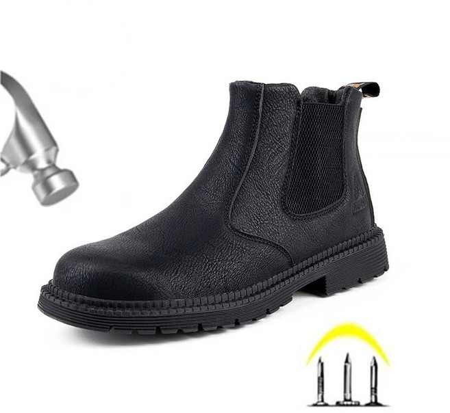 방검복 삼단봉 호신용품 방탄조끼 방탄복 남성용 강철 팁 충격 방지 펑크 노동 보호 신발 고무 밑창 미끄럼 마모 안전, 없음, 18.black  42, 1개