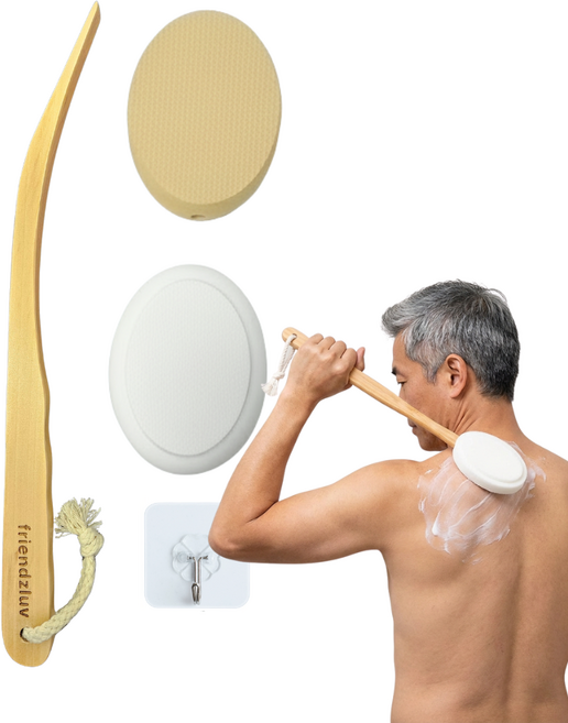 프랜즈럽 등어리로션바르기 혼자등로션바르기도구, 1개, 화이트+실키스킨