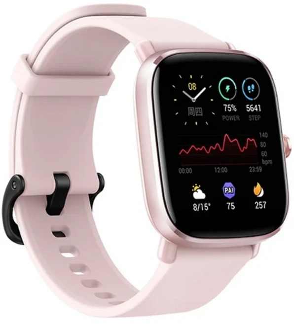 Amazfit GTS 2 미니 스마트 워치 남성 선물 디스플레이 68 개 이상의 스포츠 모드 방수 시계 모니터링, 02 GTS 2 MINI Pink, 01 95NEW with box