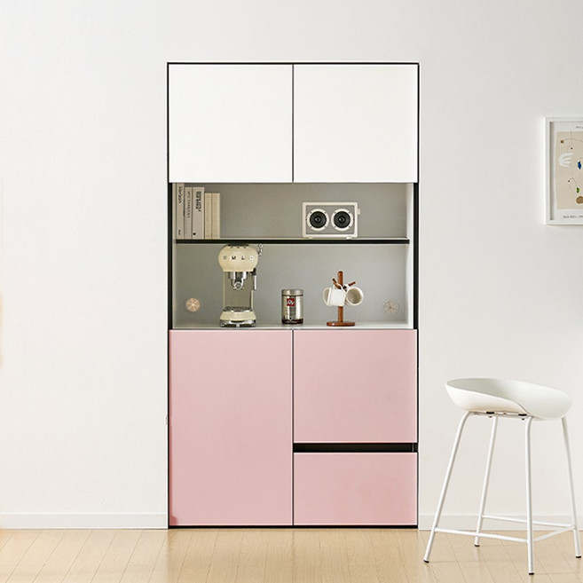 집무드 레귤러 홈카페 비스포크 원서랍 빌트인 수납장 1000, 크림화이트, 크림화이트