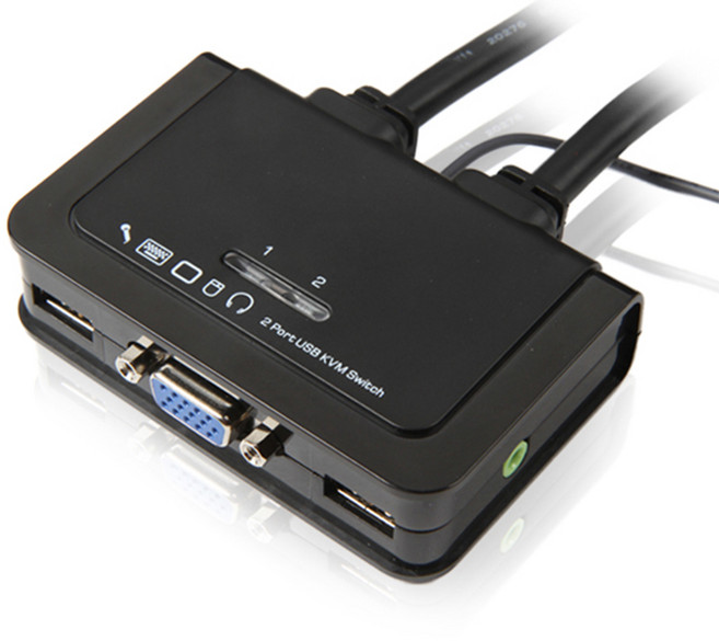 유니클래스 UAH-TA2 VGA/USB 2:1 일체형 KVM스위치, 1개