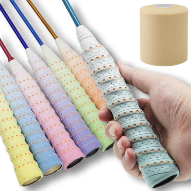 한비몰 통기성 심쿠션 그라데이션 라켓 그립 테이프 7p, 1세트, 혼합색상