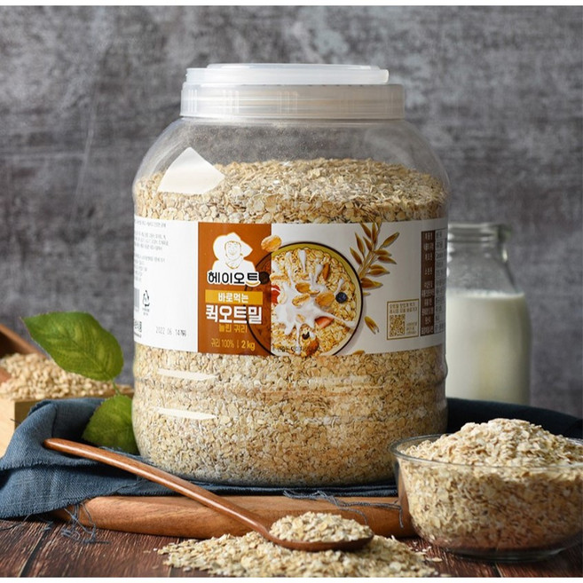 [헤이오트] 바로먹는 퀵 오트밀 2kg (PET), 1개