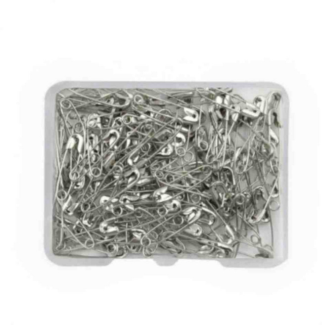 소형 옷핀 안전핀 세트 19mm 컬러 박스포장, 120개, 실버