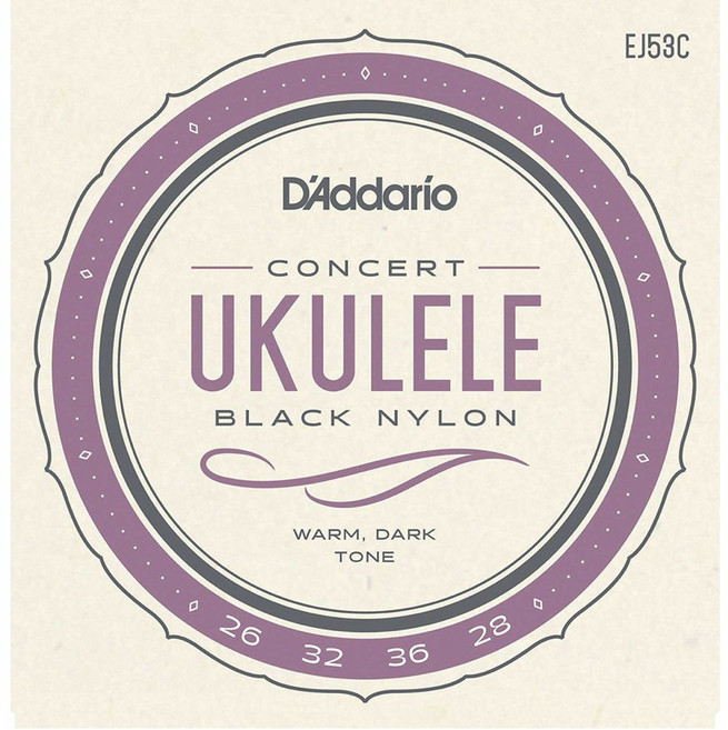 D'addario EJ53C 烏克麗麗弦 黑色尼龍弦 23吋專用 音色溫暖深沉 手感舒適耐用, 1個