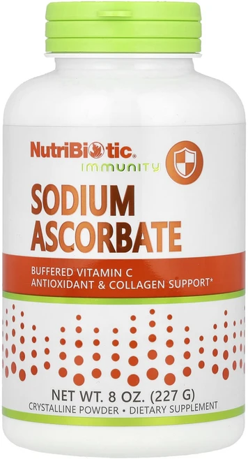 뉴트리바이오틱 이뮤니티 아스코르브산 나트륨 결정질 분말 227g(8oz), 226g, 4개 - 쿠팡