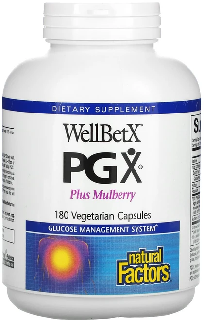 네츄럴팩터스 뽕나무 잎 멀베리 추출물 함유 WellBetX PGX 180베지캡슐, 1팩, 180정 - 쿠팡