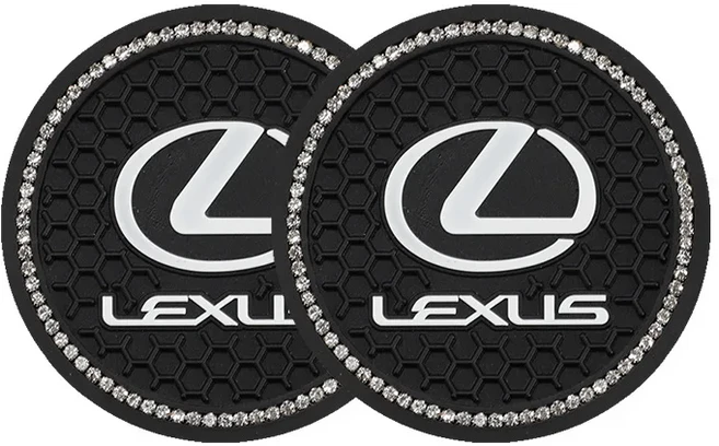 쿠쿠스토어 렉서스 F-SPORT ES RX SC 2개 자동차 물컵 매트 고무 소음 방지 코스터 액세서리, 01 C