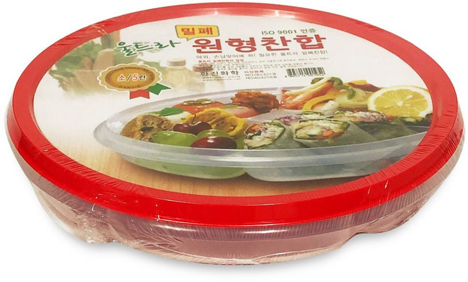 울트라 밀폐 찬합 원형소5칸 반찬통, 1개