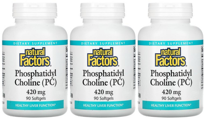 내추럴팩터스 포스파티딜세린 콜린 420mg 90소프트젤 3팩, 3통, 90정