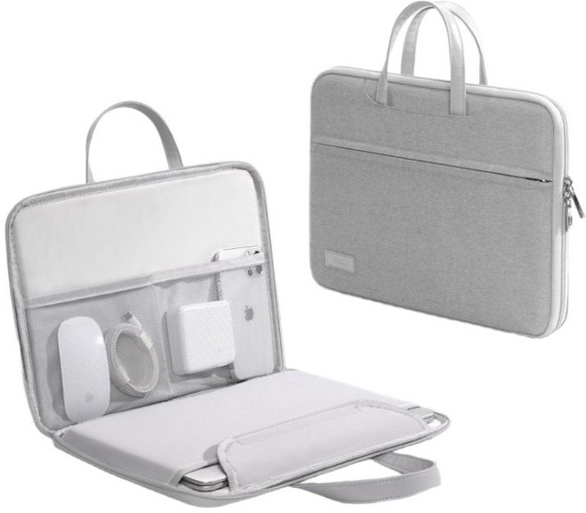 80factory 완전개방 심플 노트북 가방, 그레이