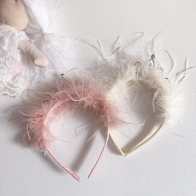 키즈 유아 아동 가을 살랑깃털티아라머리띠 액세서리