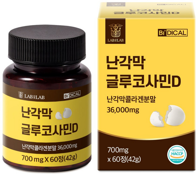 랩온랩 난각막 글루코사민D, 1개, 60정