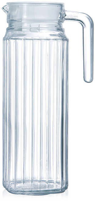 루미낙 콰드로 저그 사각 유리물병 냉장고 얼음 쥬스 카페 손잡이 티포트, 1.3L, 1개