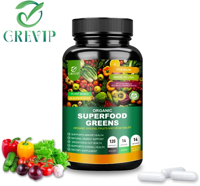 유기농 슈퍼푸드 그린스 캡슐 22종 유기농 채소+과일 복합 추출물 영양소 풍부 항산화 지원 디톡스 효과 100% 유기농 인증, 2개, 60정 - 쿠팡