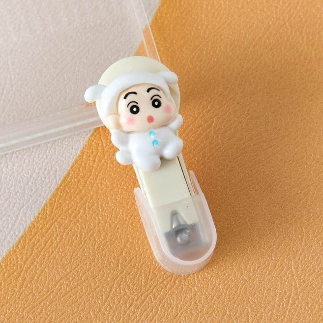 크레용 캐릭터 손톱깎이 휴대용 미니 네일클리퍼 귀여운 어린이 손톱깎기, 1개, 4번