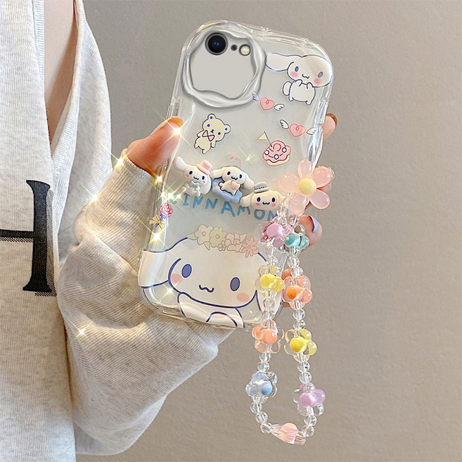 나무나라 아이폰 X XS MAX XR 11 pro 웨이브 입체 캐릭터 스트랩 투명 케이스 CY272