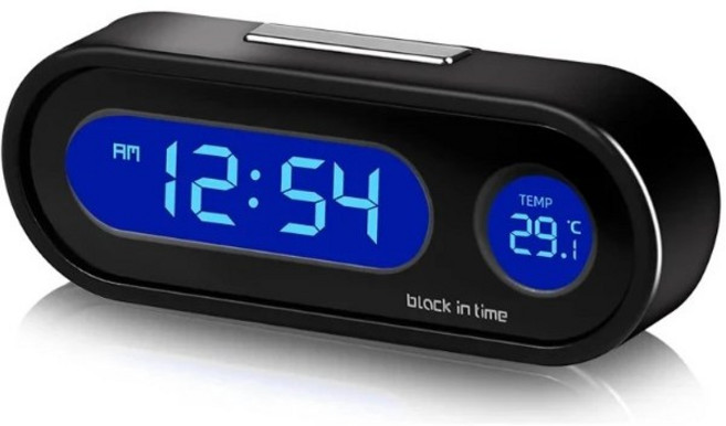 자동차 차량용 대쉬보드 부착식 LED 시계 온도계, 차량용 LED 시계, 1개