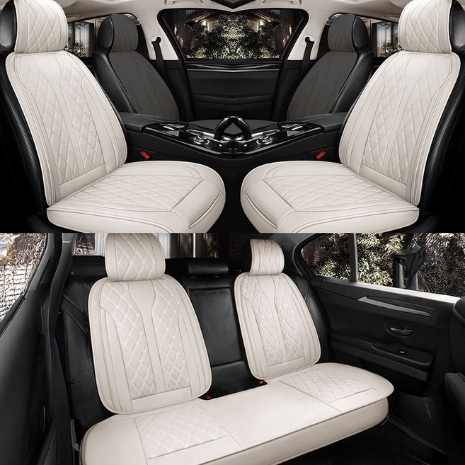 제니븐 자동차 시트커버 차량용 방석 보호매트 카시트 SF-6801 풀세트, 1세트, 바닐라베이지