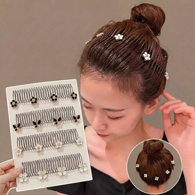 여성 데일리 잔머리 정리핀 뒷머리 고정핀 스프링 헤어클립 세트