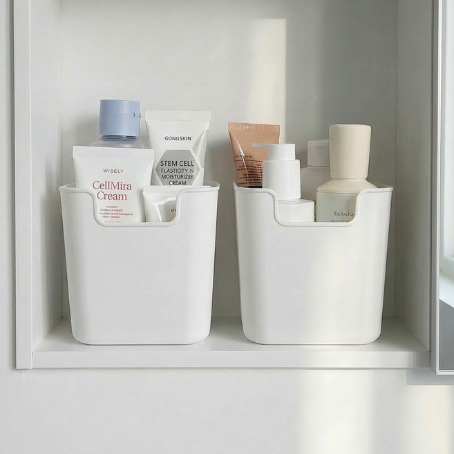 한누네 대형 국내생산 욕실 정리함, 10개, 화이트