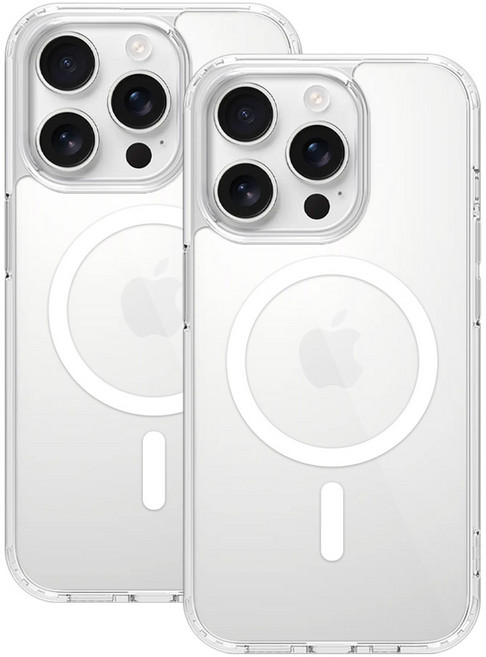 강력 자력 맥세이프 투명 변색 방지 마그네틱 케이스 2개입 세트