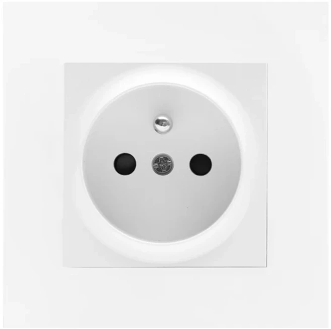 DIY RS485 스위치 LED 표시기 월패드 포함 대형 단추 벽 조명 110V 265V DC 6 갱 화이트, 02 Socket, 01 빠른, 28 French Socket