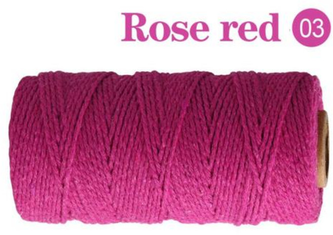 면사 뜨개실 100M3937inch 2mm Macrame 코드 코튼 로프 문자열 DIY 포장 용품 바느, 03, 1개