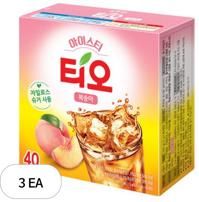 동서티오 아이스티분말 복숭아맛, 13g, 40개입, 3개