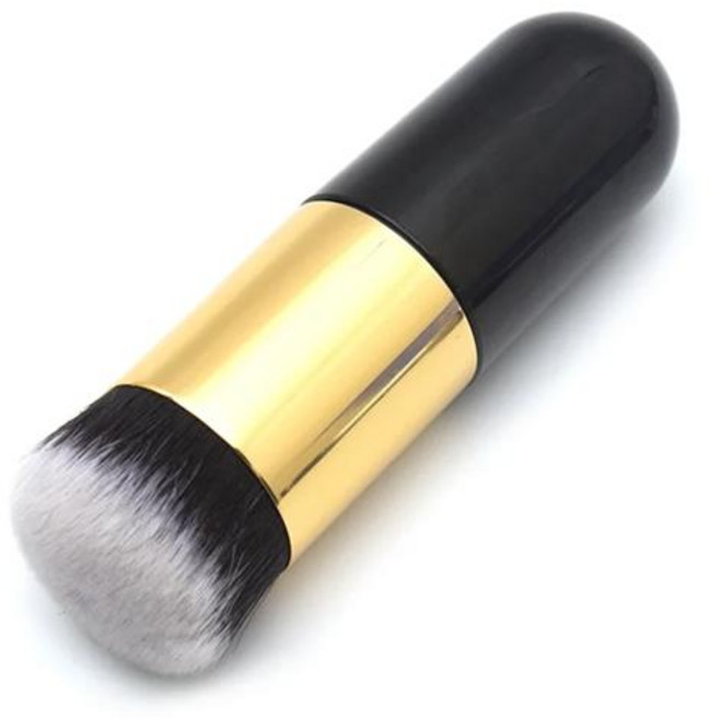전문 메이크업 브러쉬 통통한 부두 파운데이션 브러쉬 플랫 BB CC 컨실러 화장품 휴대용 메이크업 도구 브러쉬, [01] Black golden, 1개