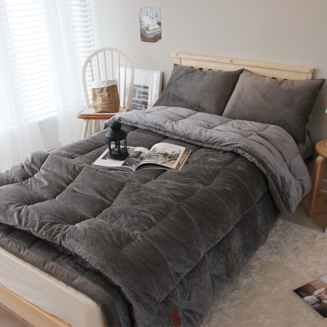 따뜻한 겨울 침구 프리미엄 모노 극세사 차렵이불