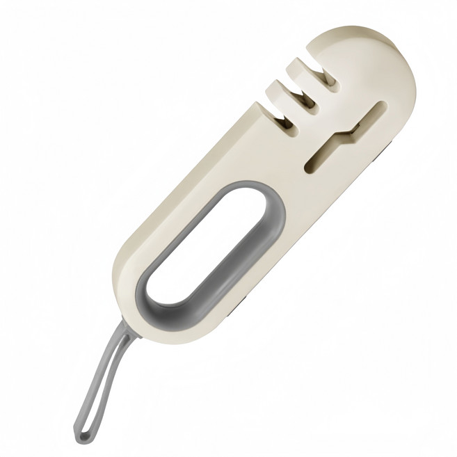 多功能家用磨刀器 廚房刀具快速研磨工具 安全防滑設計 輕鬆恢復刀刃鋒利, 灰色, 1個