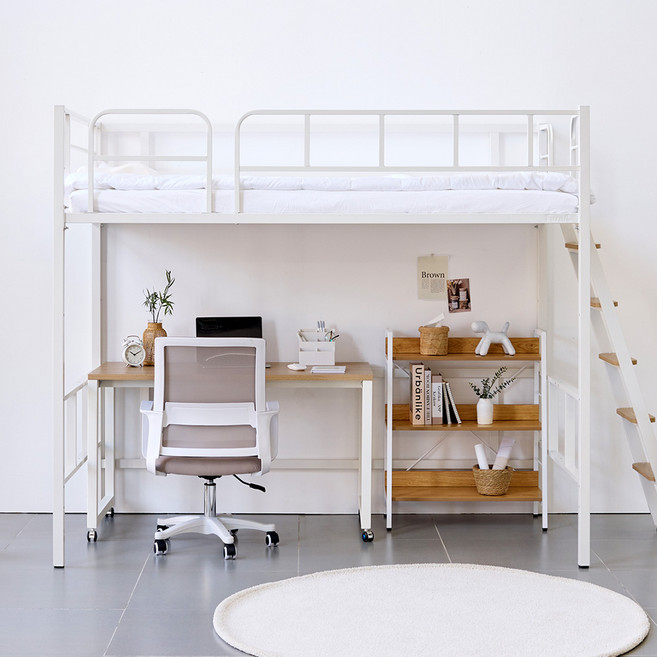 퍼니엘 더 북카페 벙커침대 책상 이층 슈퍼싱글 멀티싱글 2층 성인 학생 어린이 SS MS, 블랙