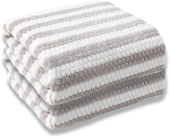 Craftsy 고급 줄무늬 극세사 호텔 대형수건 40수 샤워타올 바스타올 비치타월 목욕타올 고흡수력 수건, 2개, 퍼플