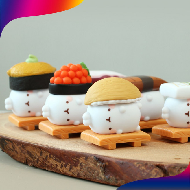 시즌 2 몰랑이 피규어 몰랑이네 초밥집 6종 1세트 몰랑 초밥 스시 2탄 Ver.2, 1개