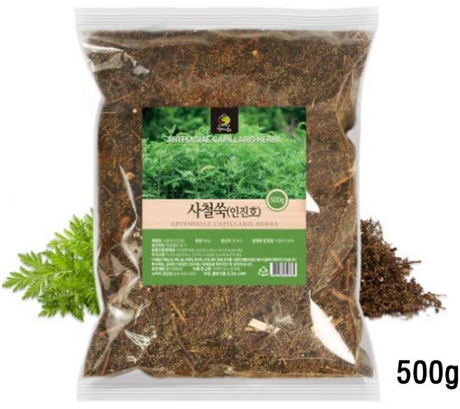 사철쑥 100% 국내산 말린 건 인진호 인진 쑥 차 효능, 1개, 500g