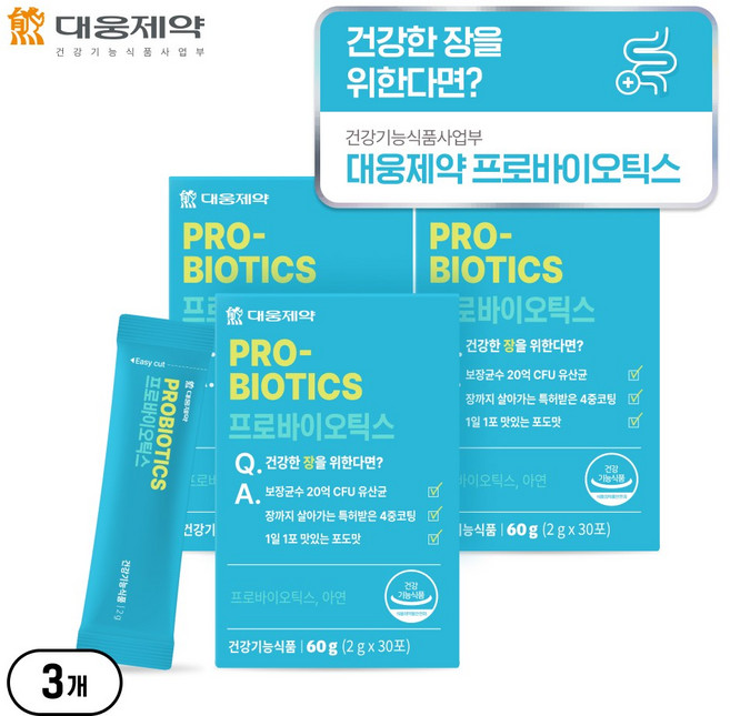[유산균 장건강] 대웅제약 프로바이오틱스 유산균, 3개, 30회분