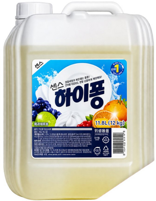 10팩대량센스 하이퐁 주방세제 12kgx10통 대용량말통, 10개, 12kg