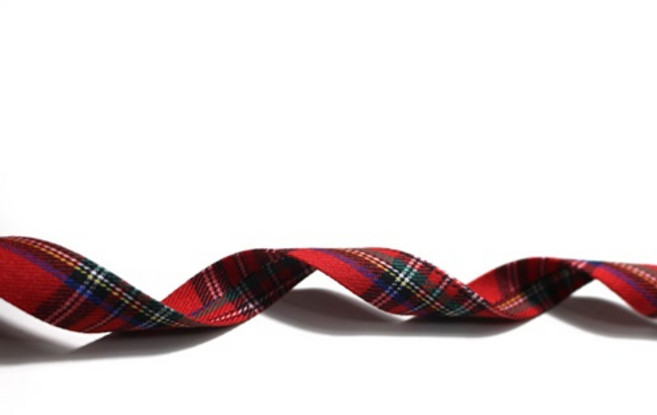 리본 - 면타입 체크 15mm 폭 양면 포장리본