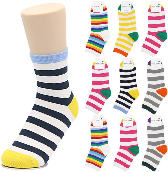 양말쟁이 여성 색상링글 중목양말 10켤레세트