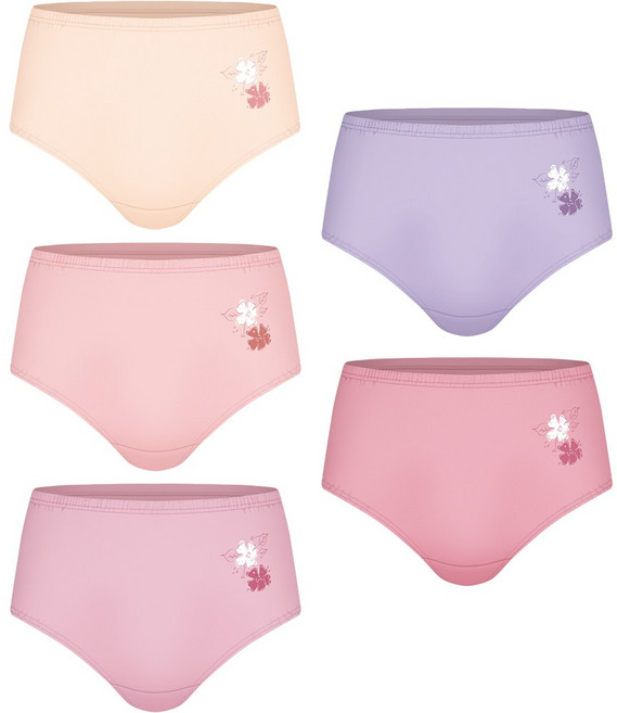 BYC 부드러운 순면 맥시 여성 삼각 팬티 5종 세트