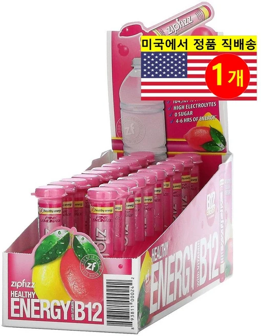 Zipfizz 집피즈 헬시 스포츠 에너지 믹스 비타민 B12 함유 레모네이드 맛 20개입, 1개, 11g - 쿠팡