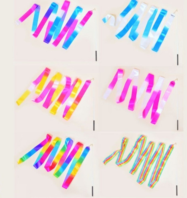 고품질니스포 리듬체조 리본 운동회 체육대회 체조 리본 6m, 스트라이프