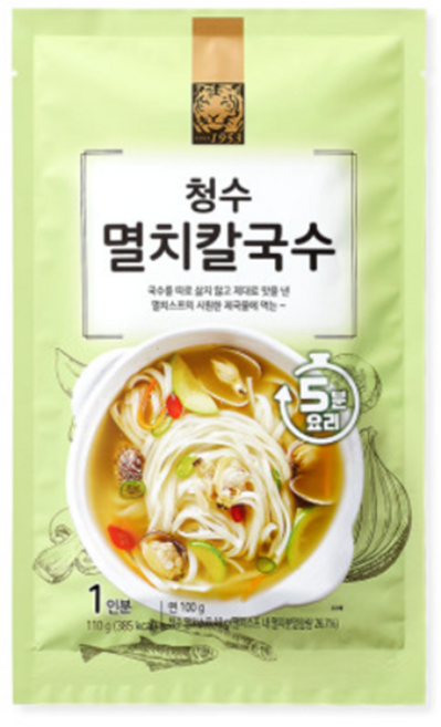 [무료배송]청수식품 멸치 칼국수 1인분, 5개, 110g