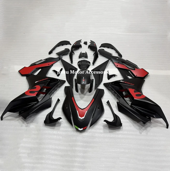 2022 아프릴리아 RSV4 팩토리 1100 블랙 오토바이 패널 카울링 차체 펜더 풀 페어링 키트, 01 검정색