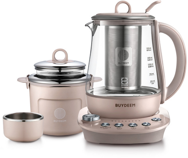 BUYDEEM北鼎 玻璃養生快煮壺 K2691, 茱萸粉, 1個, 1.5L