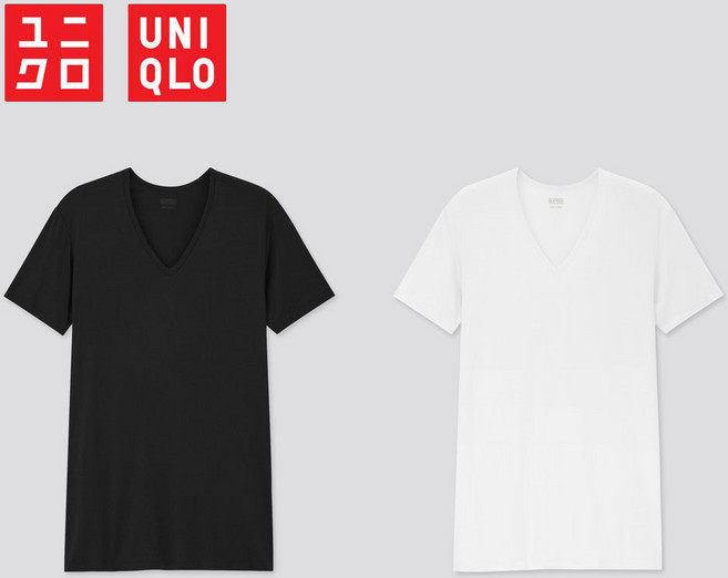 유니클로 남성용 히트텍 V넥 브이넥 반팔티