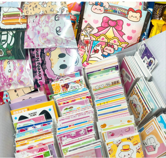 [ 연서네문구점 ] 도무송 랜덤박스 다꾸 인스 스티커 문구 포용 랜박 선물 세트 윰자, 1세트